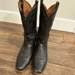 Men’s Black Leather Cowboy Boots